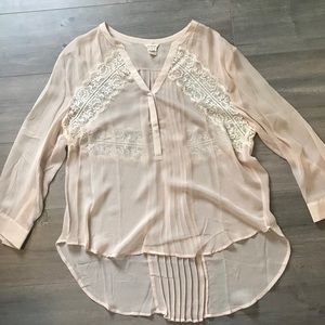 Sundance 100% silk sheer long sleeve shirt